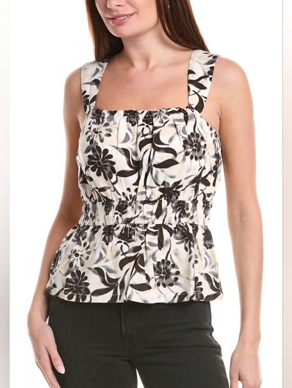Nicole Miller Women's Floral Print Sleeveless Blouse Top - Size Large
